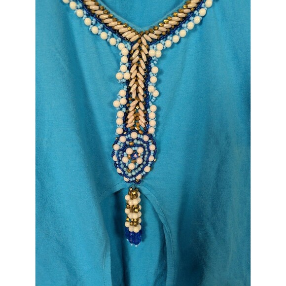 Vintage Miss Sixty Blue Beaded Keyhole‎ Cropped Tank Top Y2K - Picture 2 of 7